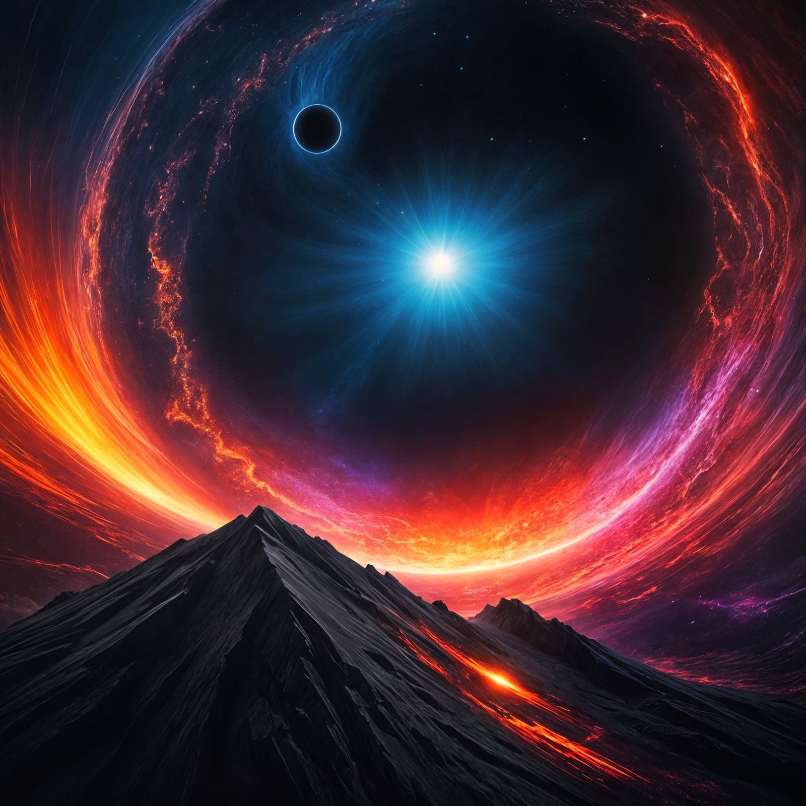 Giant Black Hole in Void: Hyperrealistic Concept Art