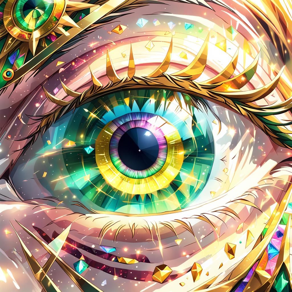 Gemstone Eye in Anime Style Digital Painting