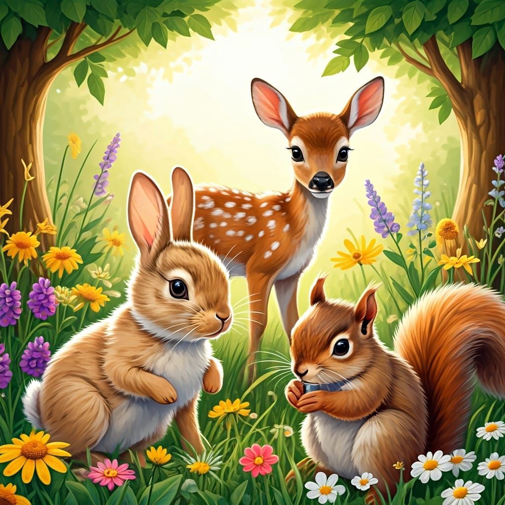 Baby Animals' Whimsical Meadow Party in Potter Style