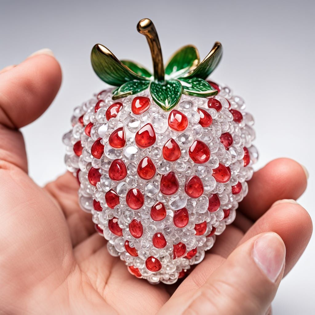 Crystalline Strawberry: A Digital Art Piece