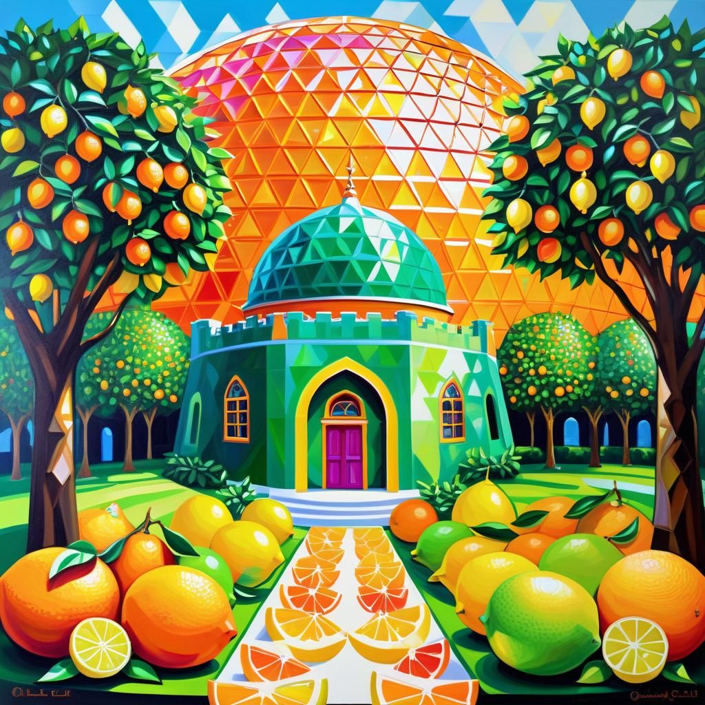 Fresh Citrus Castle in a Fantasy Fruit World