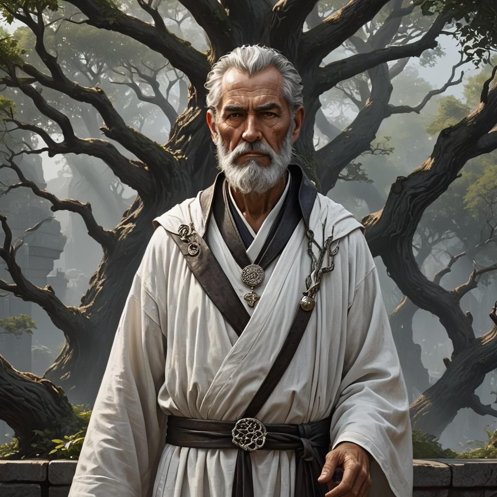 Temple Servant with Tree of Life in Fantasy Art