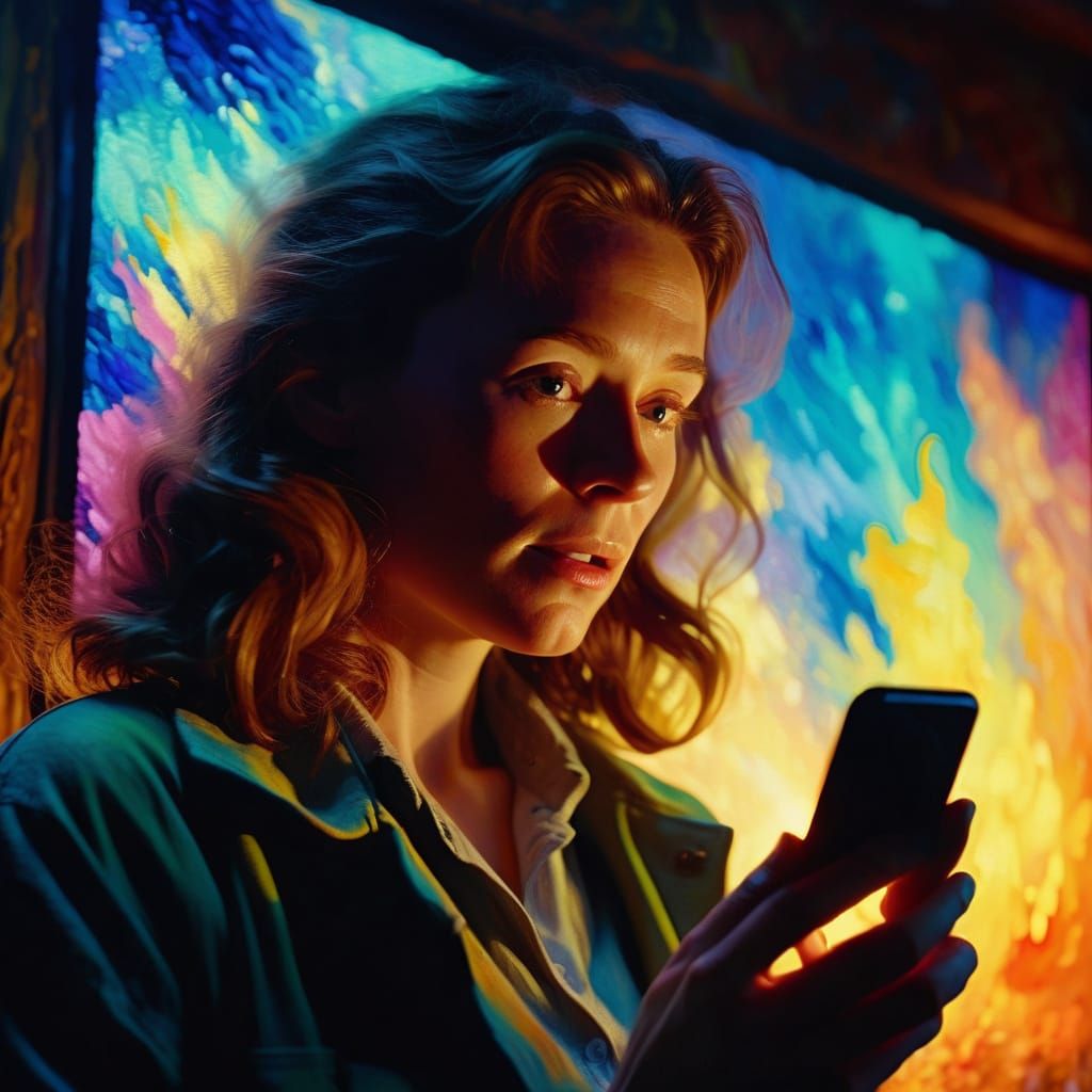 Ethereal Neo-Impressionist Portrait of Estelle Allen with Gl...