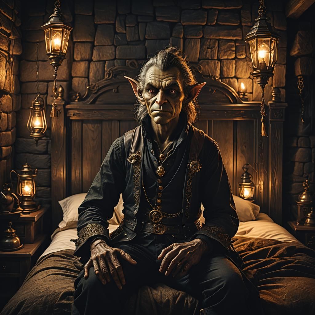 Handsome Goblin Man in Dark Fantasy Illustration