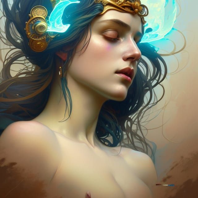 Goddess of Love Portrait in Hyperdetailed Concept Art