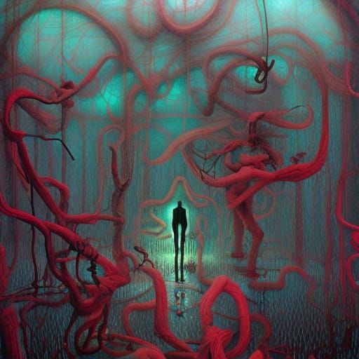 Eerie Sci-Fi Horror Art in Pop Art Style