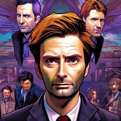 David Tennant Comic Book Art by Brooks and Mumford