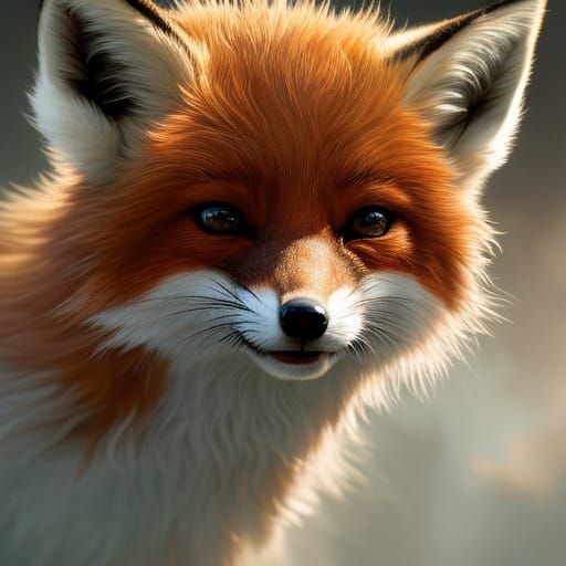 Adorable Chibi Fox Portrait in Anime CGI Style