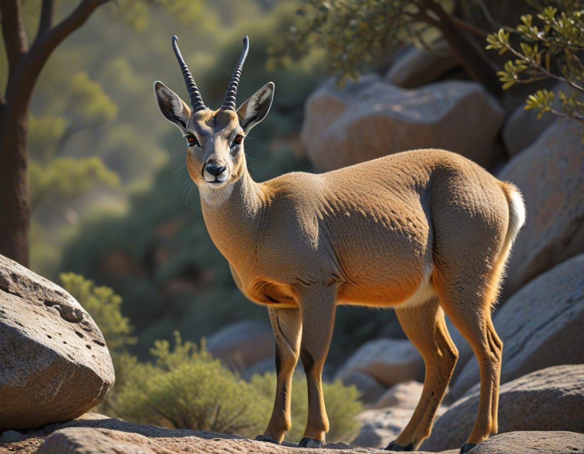 Photorealistic Klipspringer Antelope