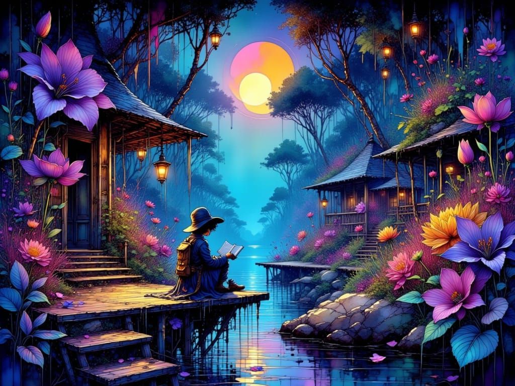 She’s totally going to ruin her eyes trying to read in that ...