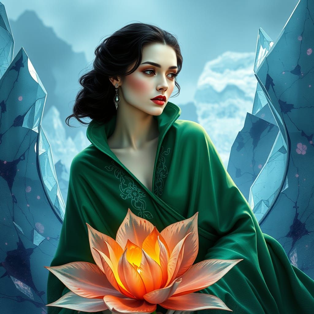 Regal Woman in Arctic Splendor