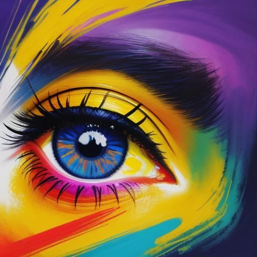 Lion in Sunlight: Abstract Expressionist Close-Up