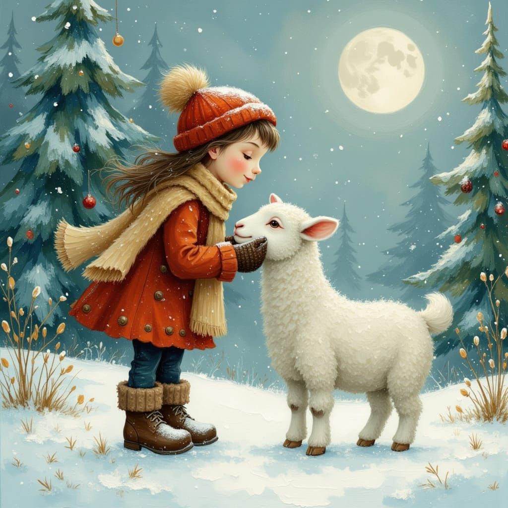 The girl and the lamb