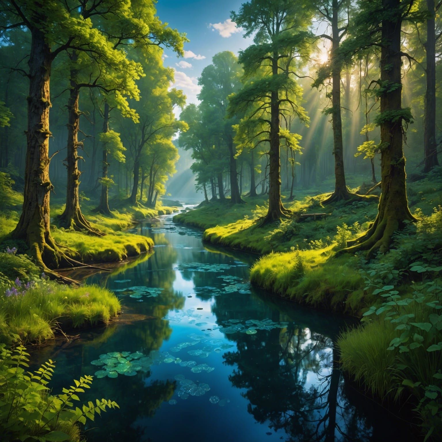 Enchanted Forest River in Magical Gaming World