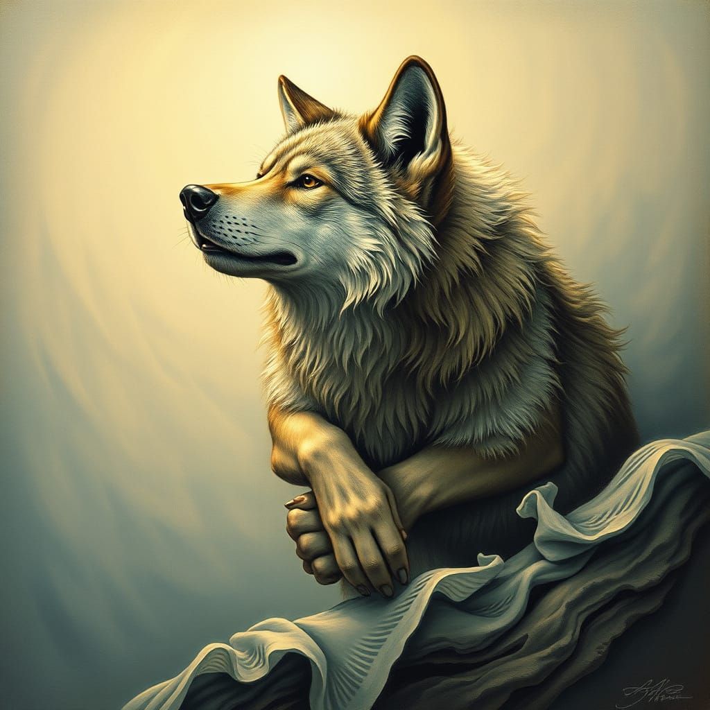 A fusion of a wolf and the sense of freedom. Alphonse Mucha ...