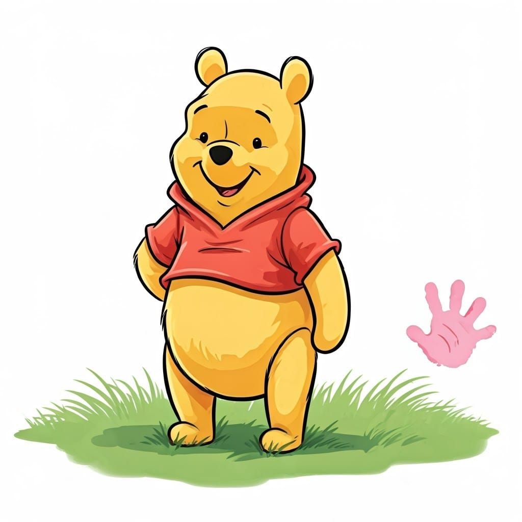 Winnie the Pooh Character Sketches in Japanese Manga Style