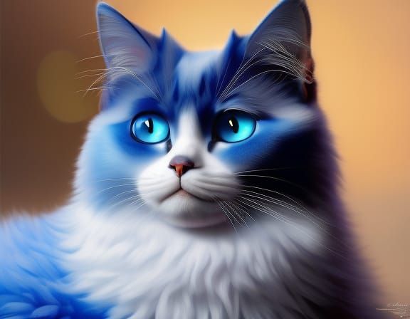 Hyperrealistic 3D Portrait of a Fluffy Ragdoll Cat