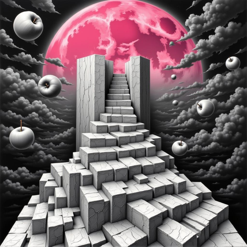 Impossible Geometry and Surreal Apples in Monochrome with Pi...