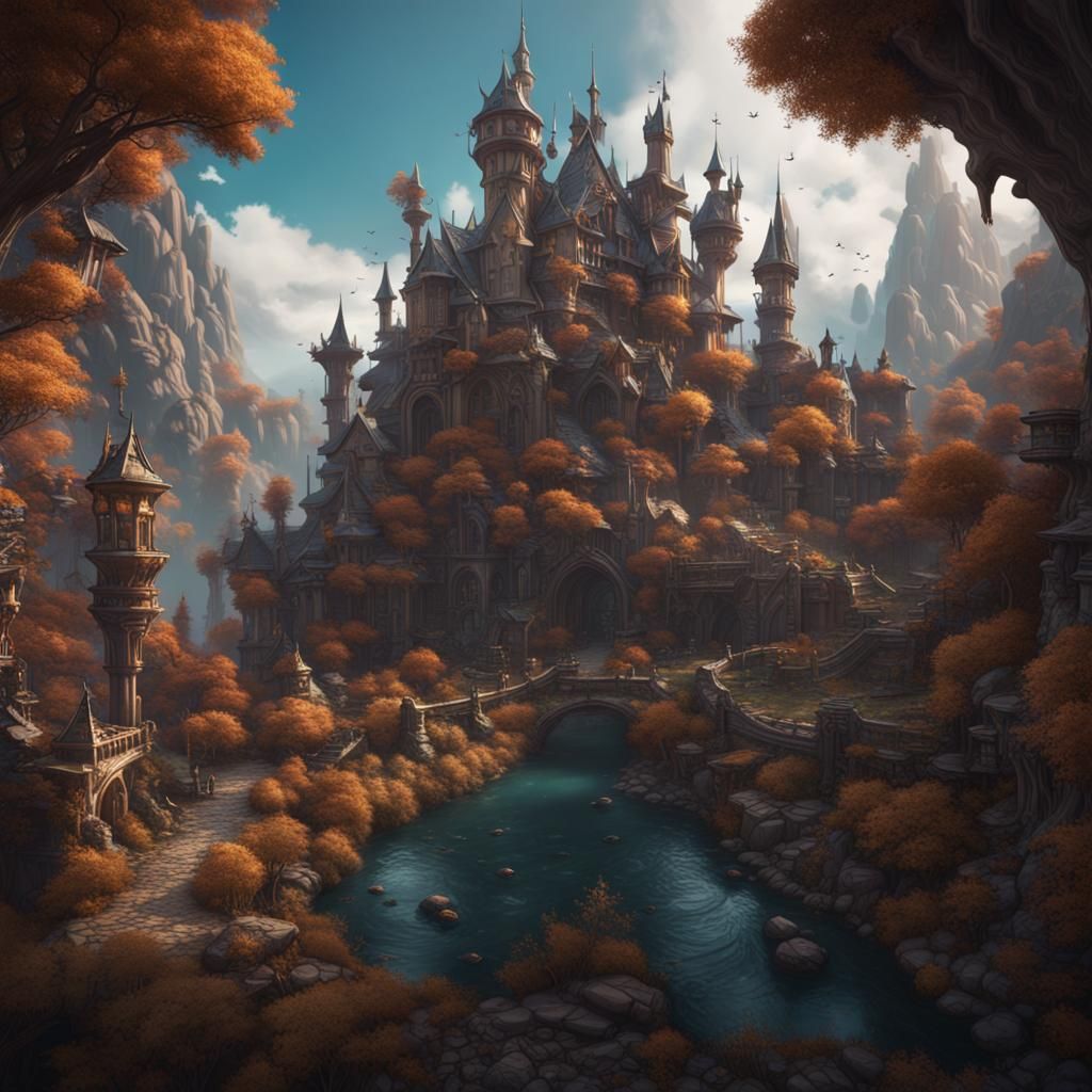 Fantastical Matte Painting with Intricate Details