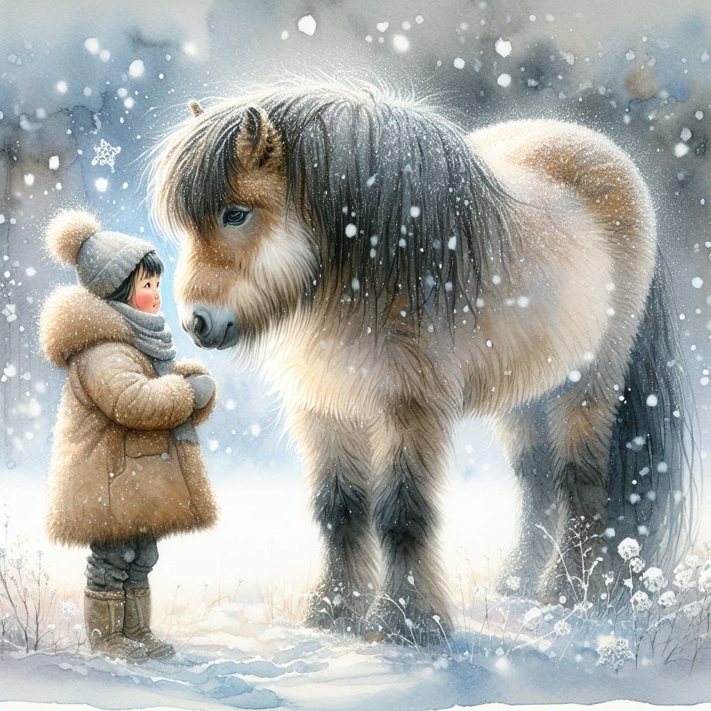 The love between a Horse and a little girl