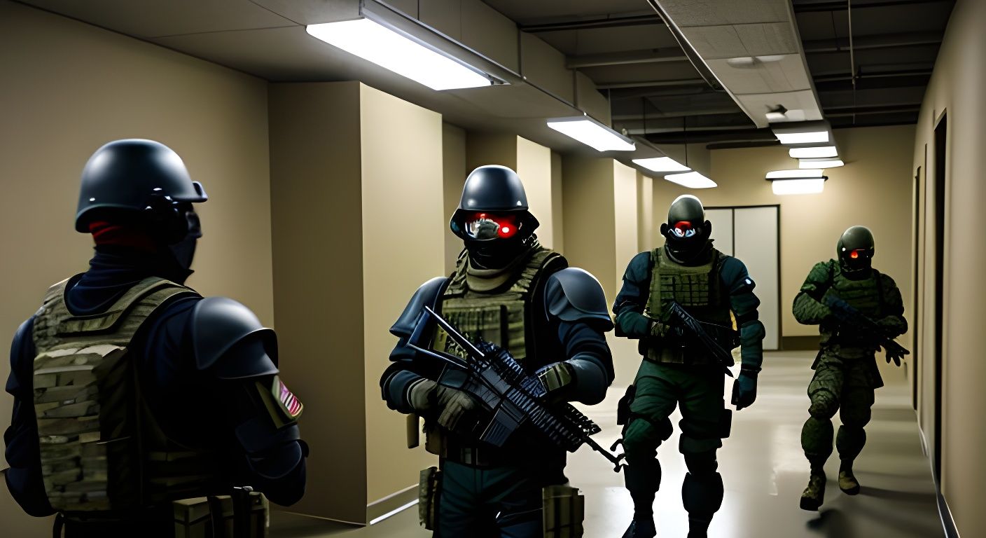 Armored Special Forces Explore the Backrooms
