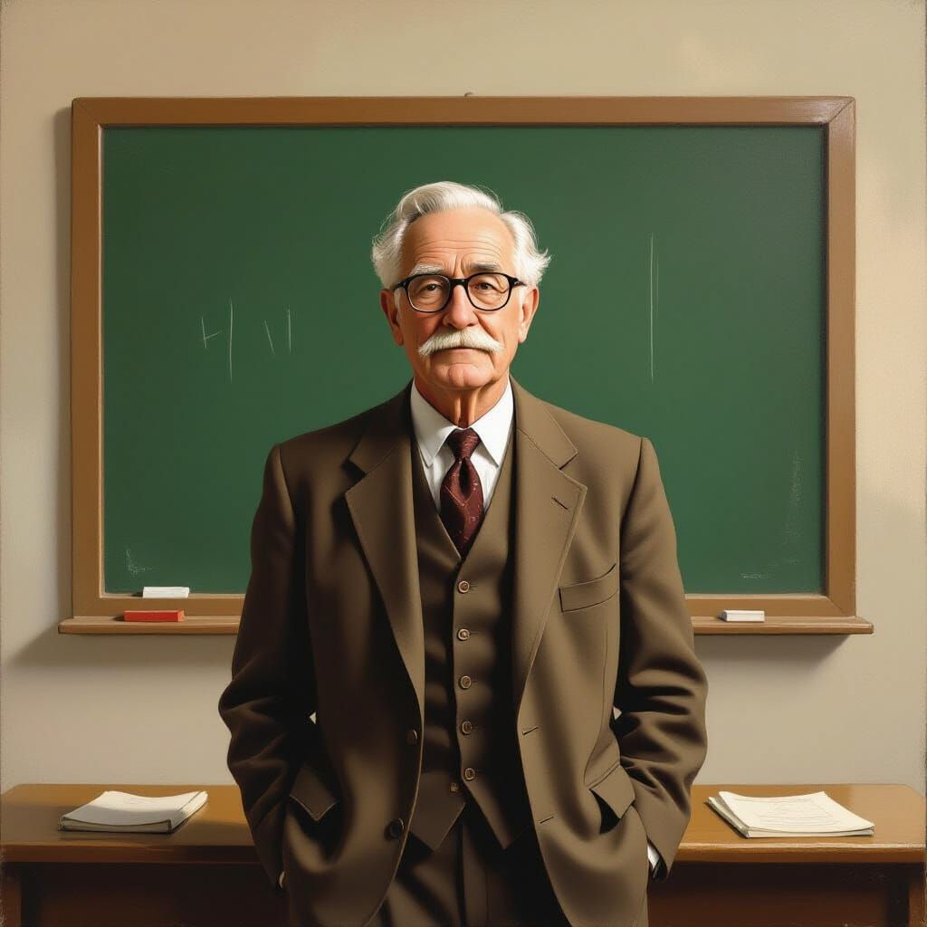 Grandfather Teaching, Rockwell, Wyeth, Monet Style