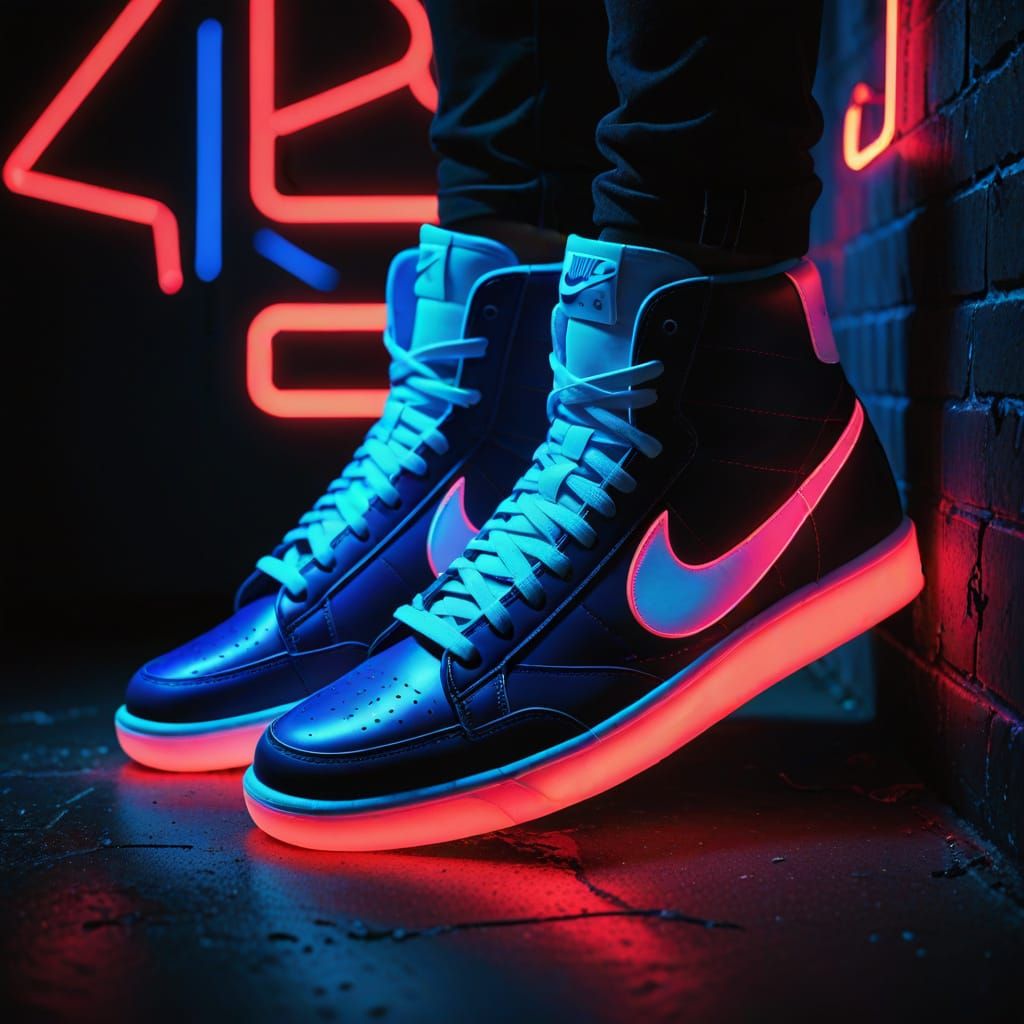 Vibrant Nike Blazers in Neon Glow