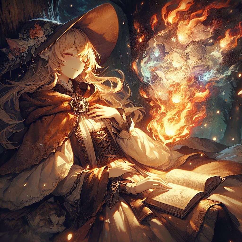 Scene inspired by romantic imagery and high fantasy anime