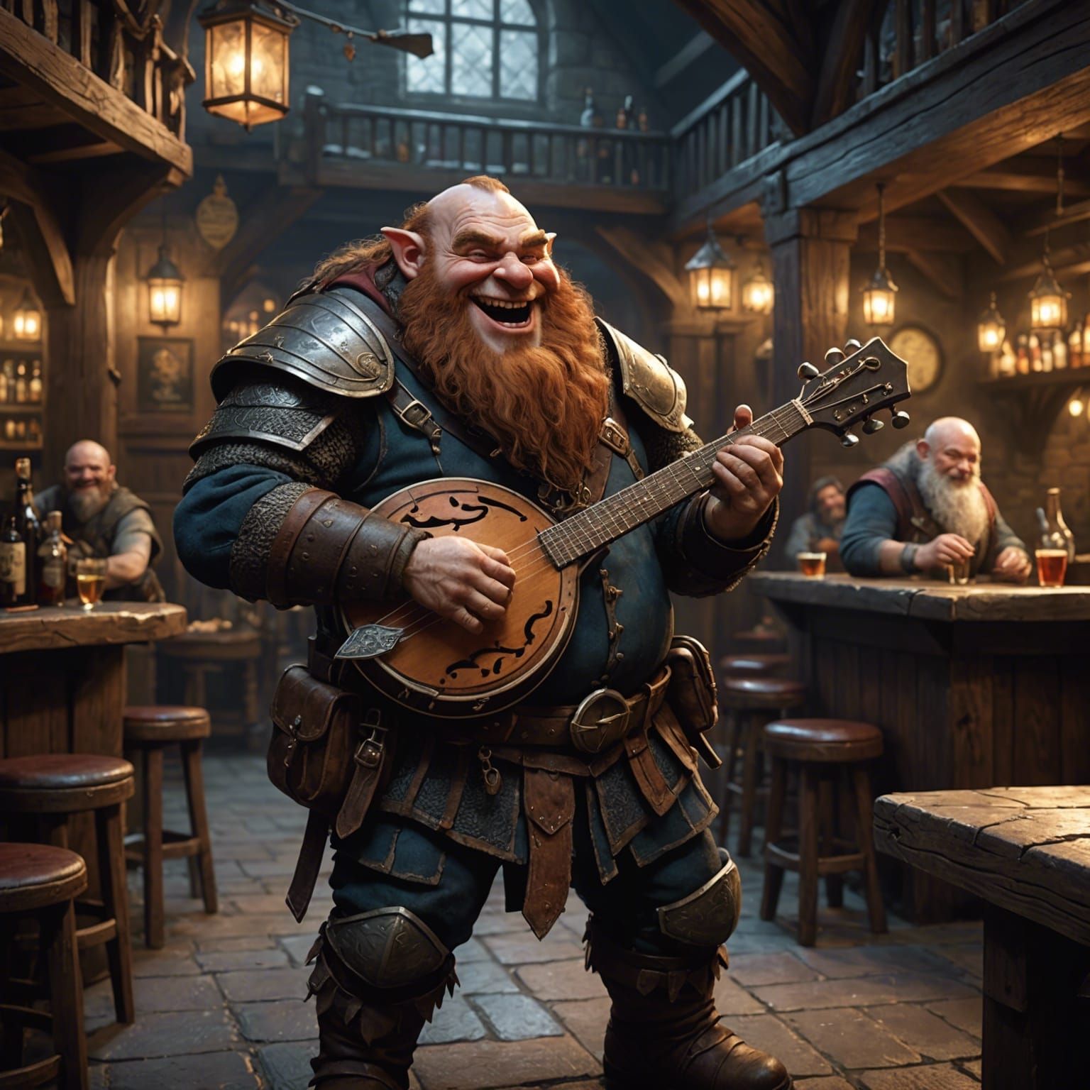 Dwarven Bard's Joyful Tavern Performance