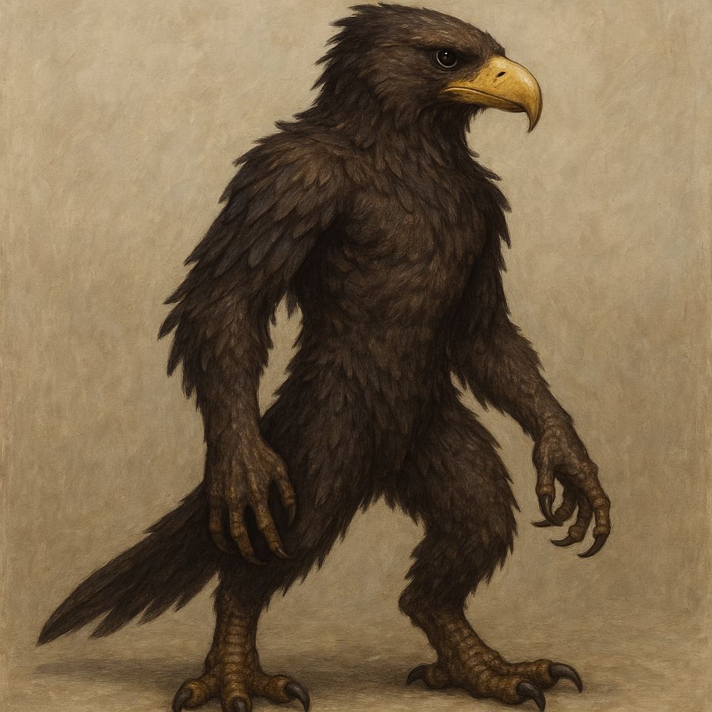 Furry Avian Humanoid with Claws and Beak