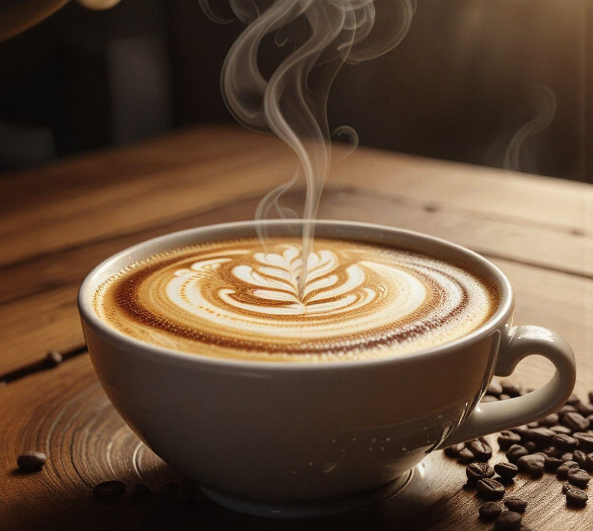 Cinematic Coffee Close-Up: Steam, Crema, and Rustic Charm