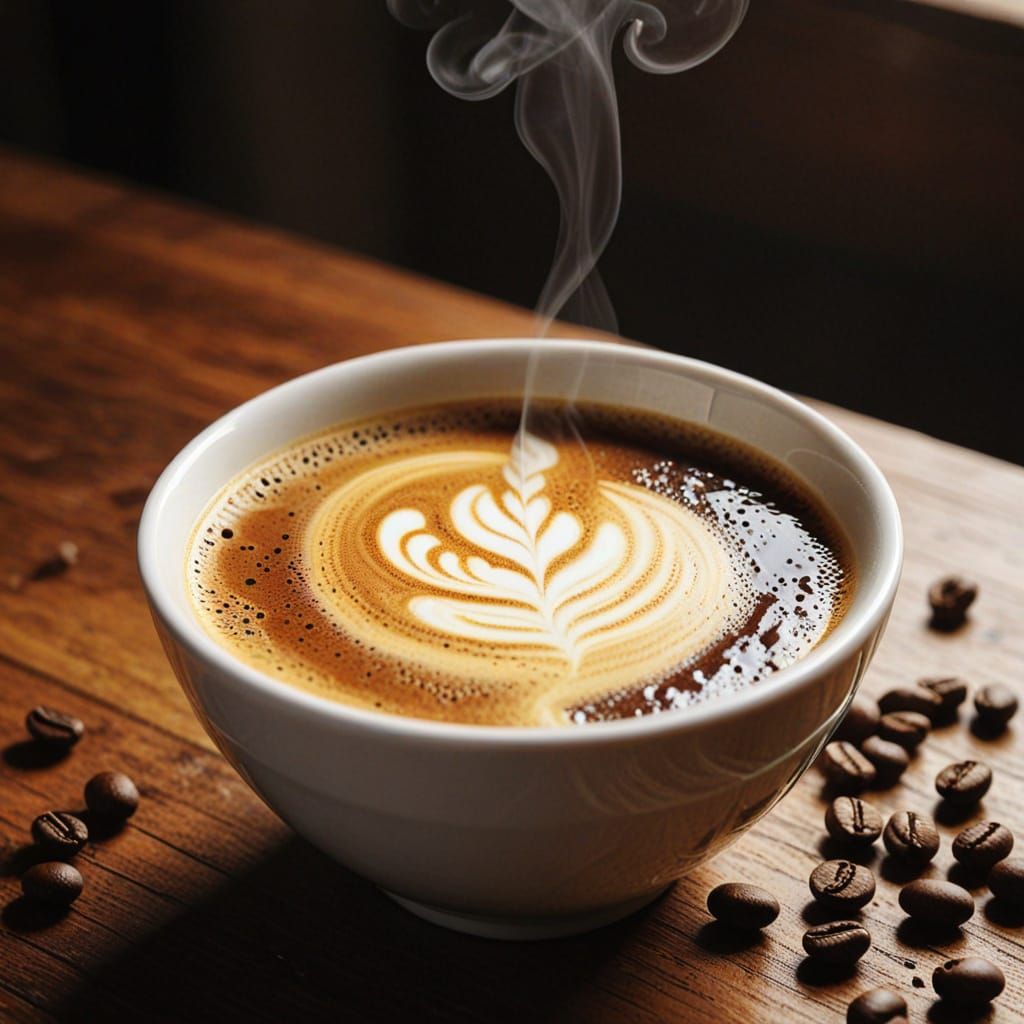 Cinematic Coffee Close-Up: Golden Crema and Aromatic Steam