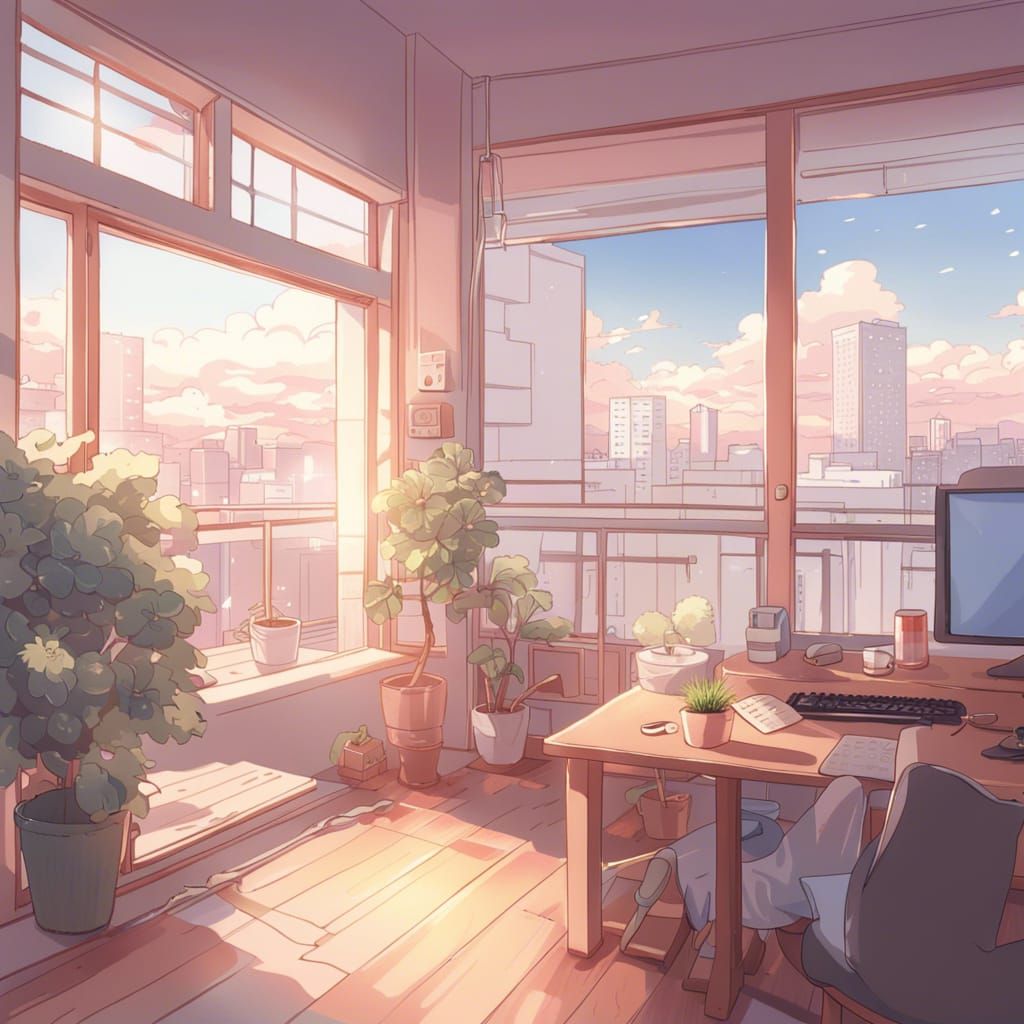 Cozy Japanese Gaming Room with Pastel Colors