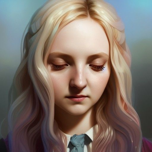 Luna Lovegood Portrait in Art Nouveau Style
