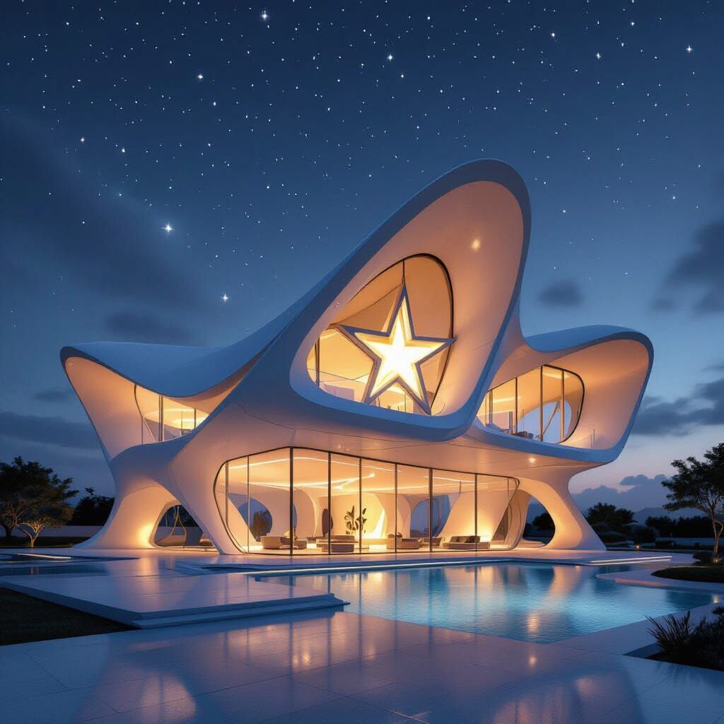 Star-Shaped Villa Design with Organic, Geometric Lines