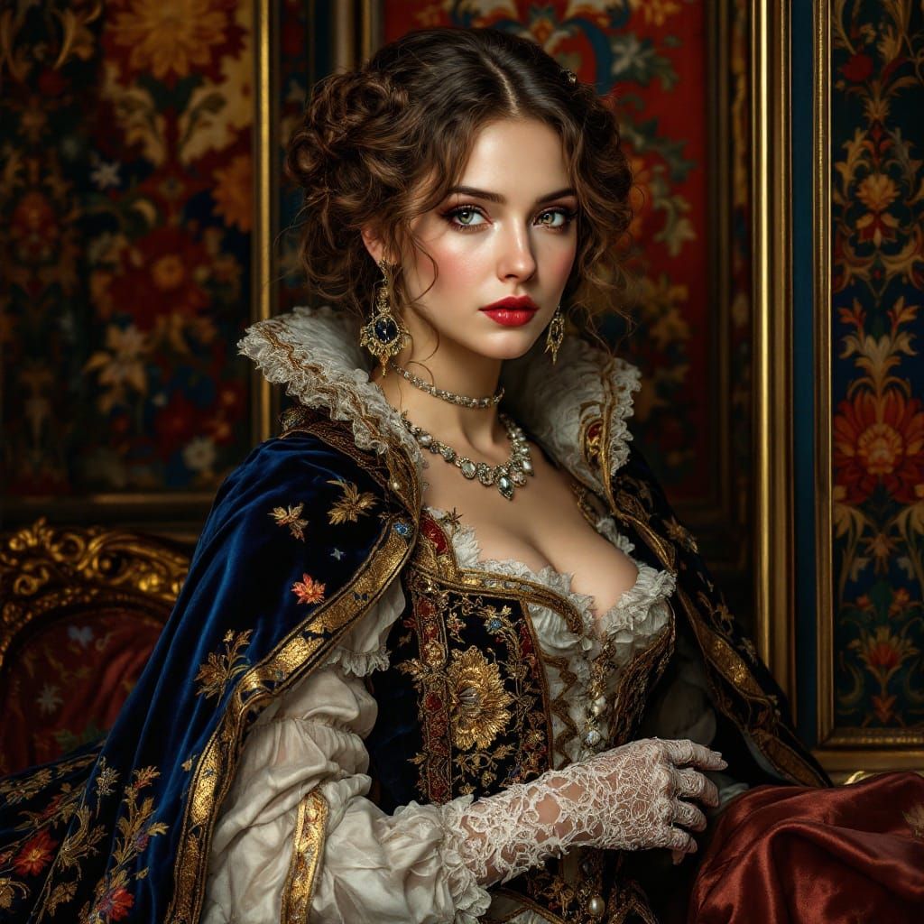 Venetian Noblewoman in Baroque Style, Inspired by Raphael