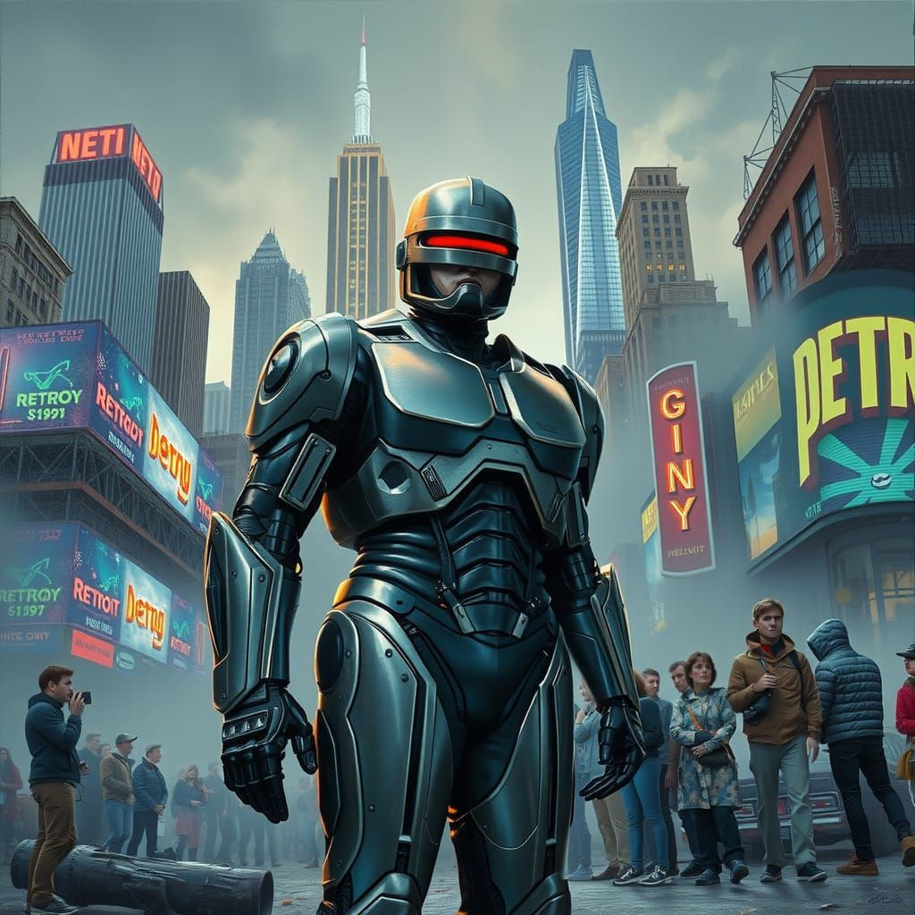 Robocop Adventure in Neon Triadic Hues