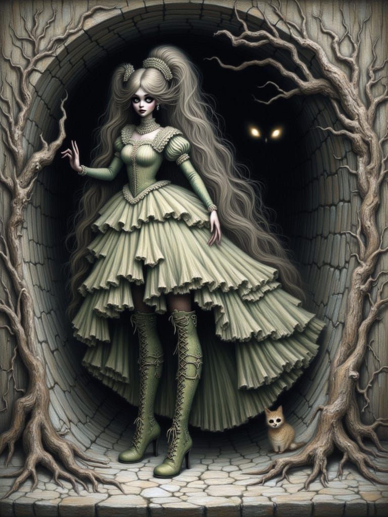 Snow White and the Evil Queen in Gothic Style