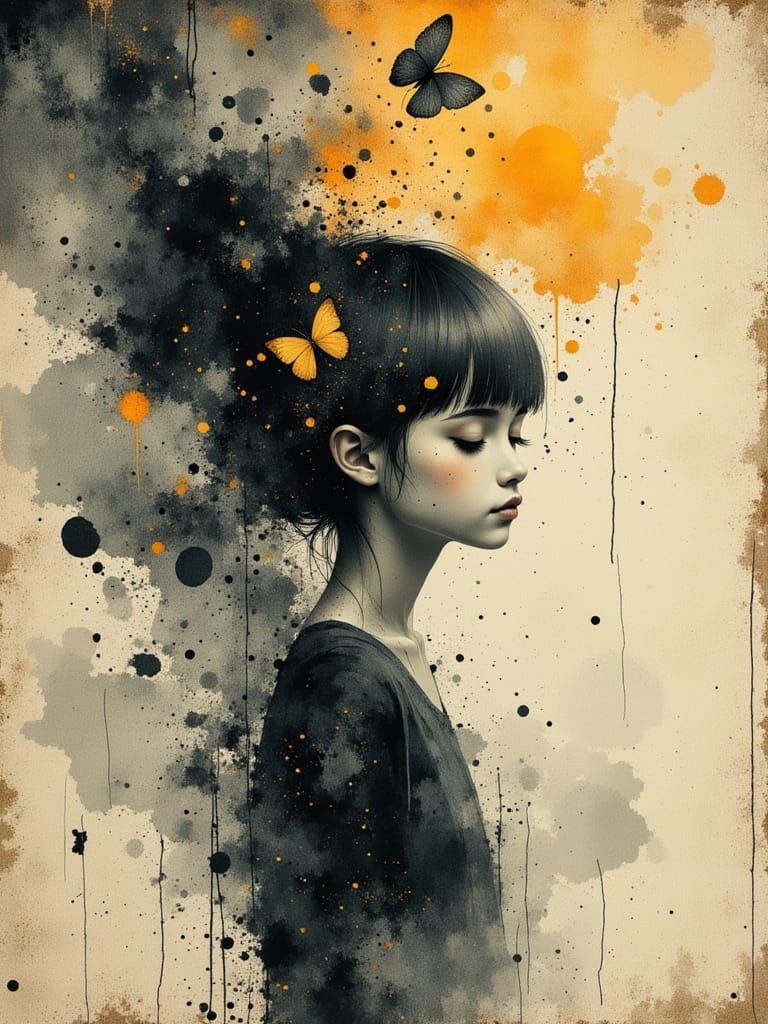 Gritty Grunge Watercolor Spirit and Imagination