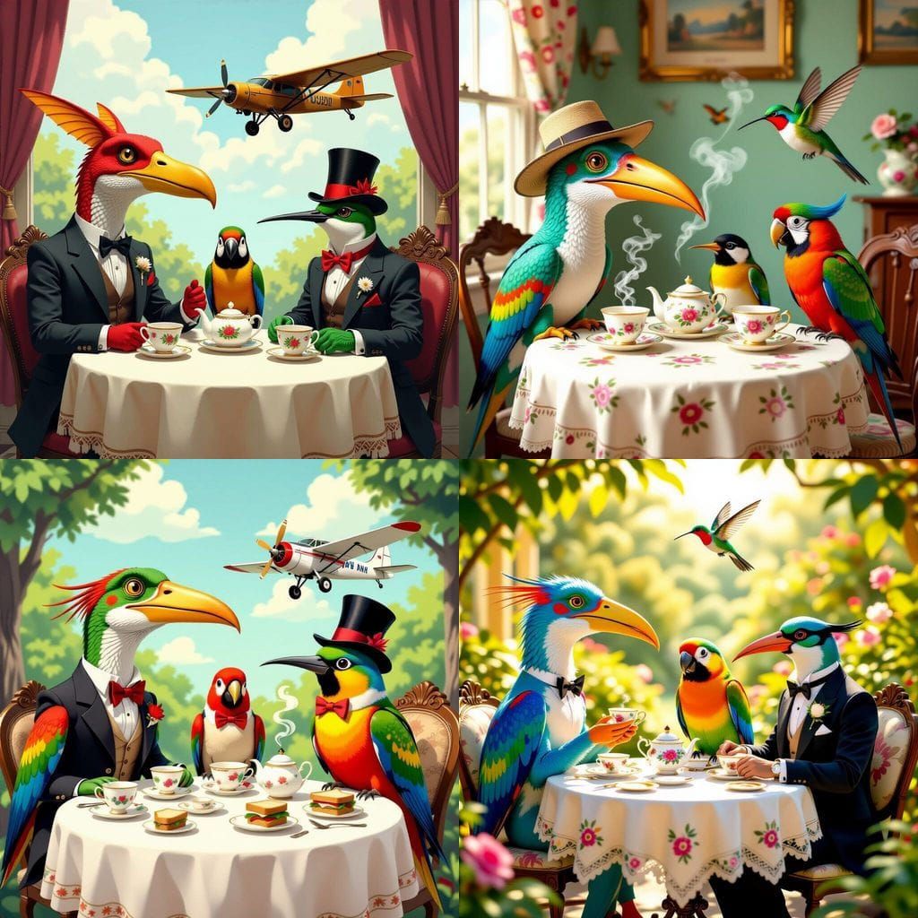 Tea Party with Prehistoric Bird and Friends