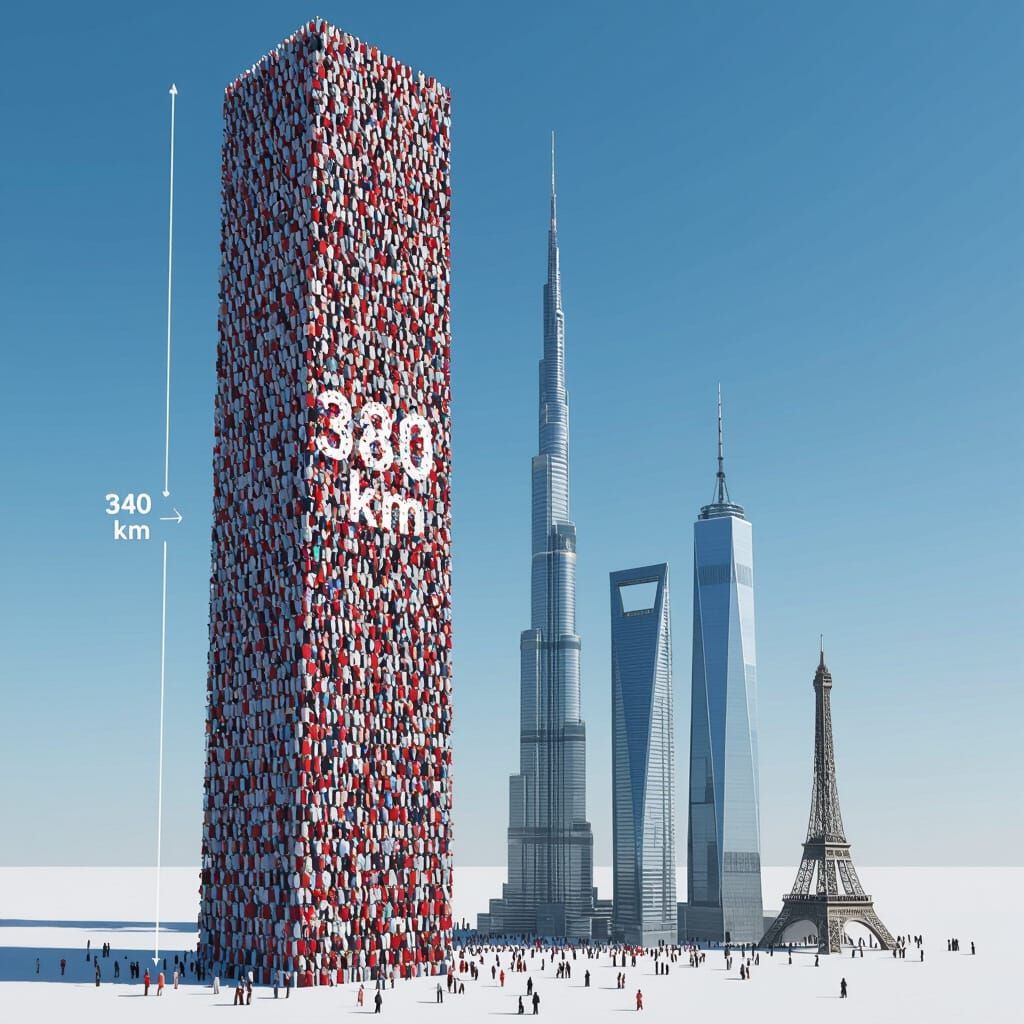 Colossal Human Pillar vs. Skyscrapers Infographic