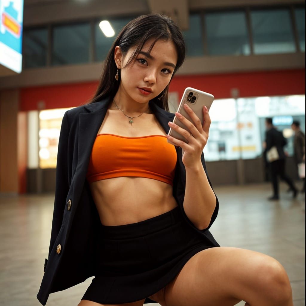 Sultry Korean Woman Captured in Cinematic Film Still