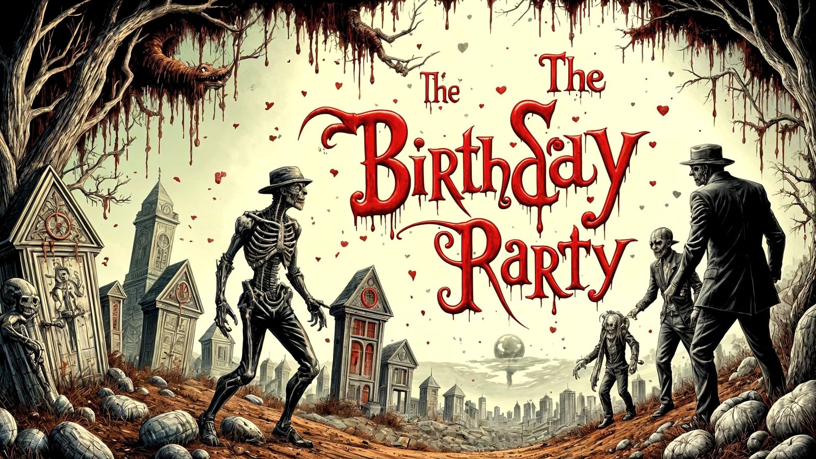 Scary Horror Illustration: The Birthday Party