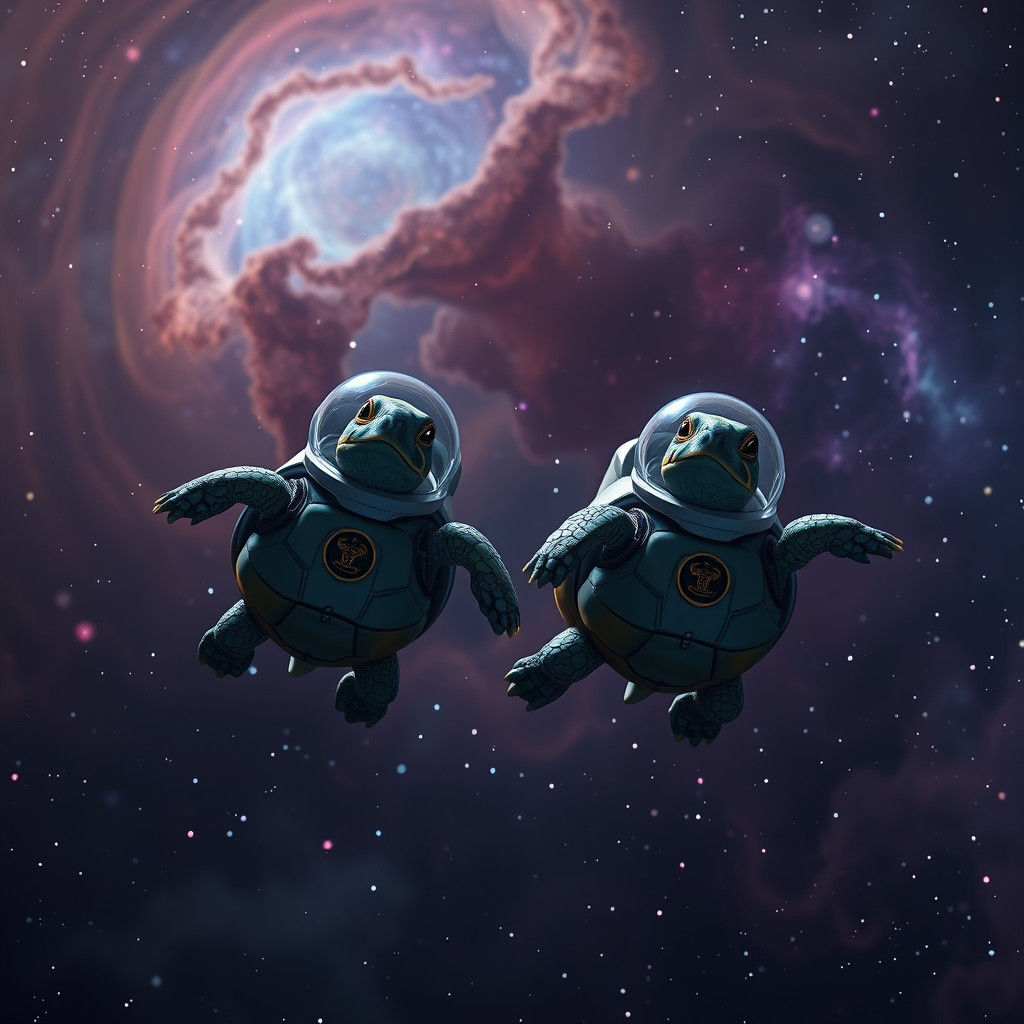 Turtles in Space: A Hyperrealistic Sci-Fi Journey