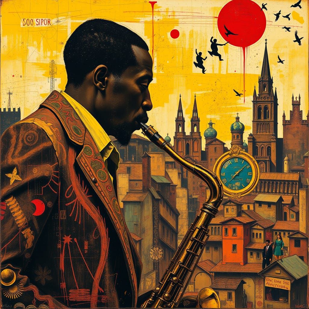 Futuristic Bridge in a Visceral Abstract Style