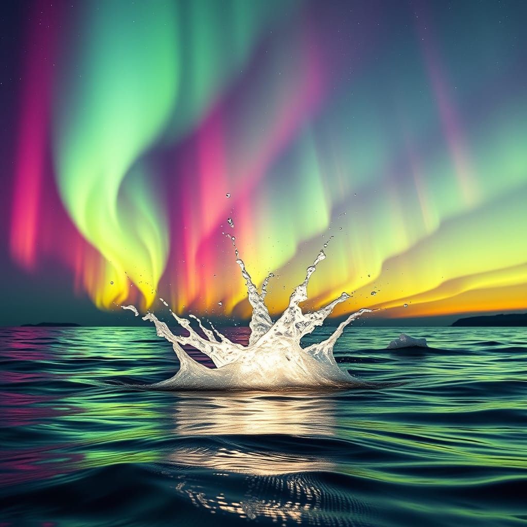 Aurora Borealis Over Lake Superior: Hyperrealistic Digital A...