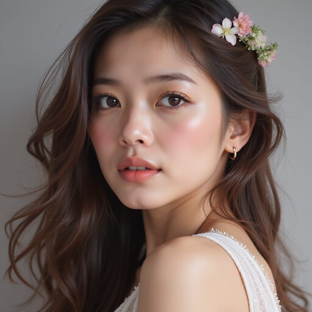 Enchanting Digital Portrait of a Lady in Elegant Surrounding...