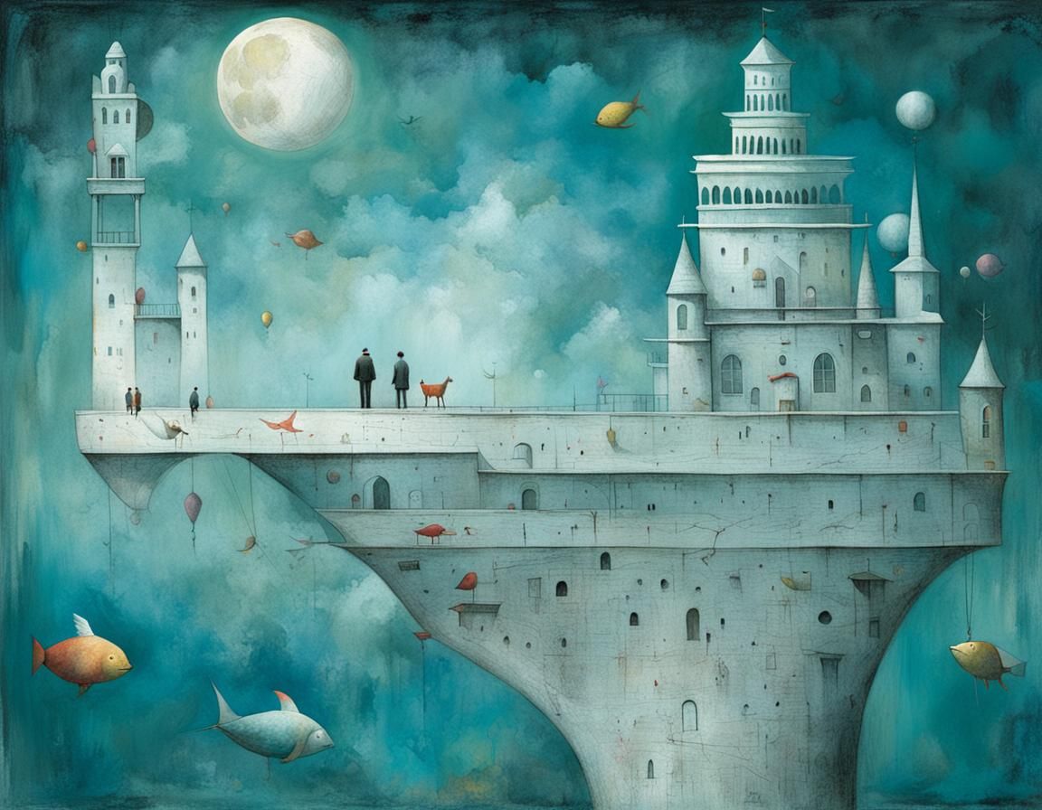 Image in Style of Luis Gabriel Pacheco and Shaun Tan