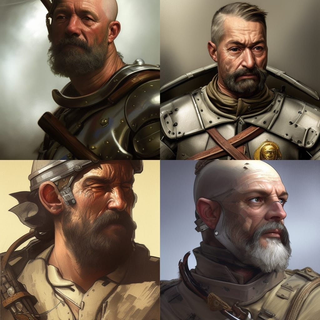 Medieval Sergeant Portrait in Hyperdetailed Digital Art