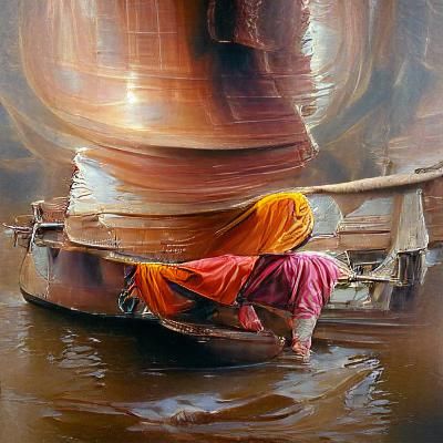 India: Oil Painting in James Gurney Style